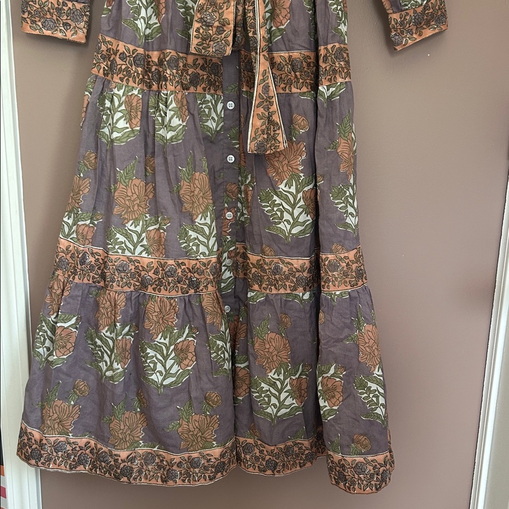NWT Victoria Dunn Floral Boho Cottagecore Midi Dress Size XS - Picture 7 of 14